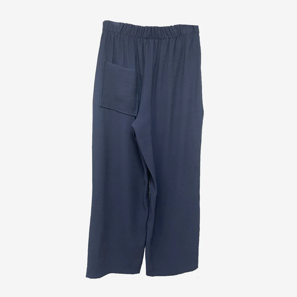WIDE CROP TROUSER IN NAVY